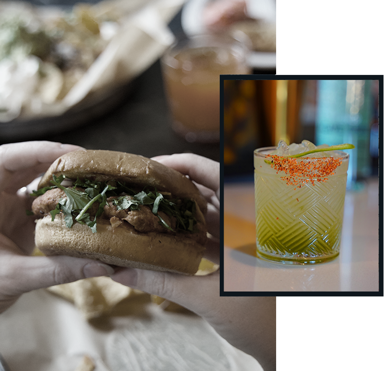 Burger and Verde Margarita